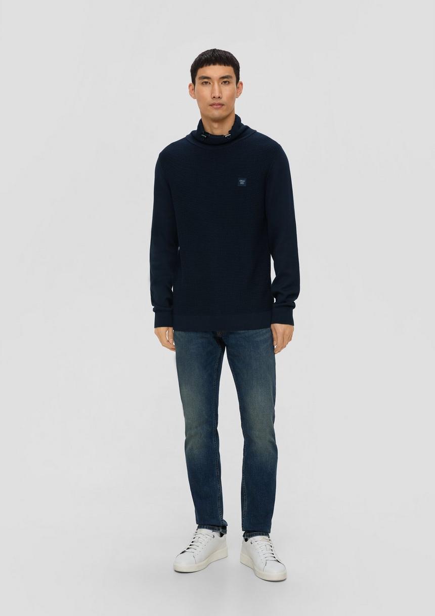 S.Oliver Strickpullover Mit Jersey-Ärmeln