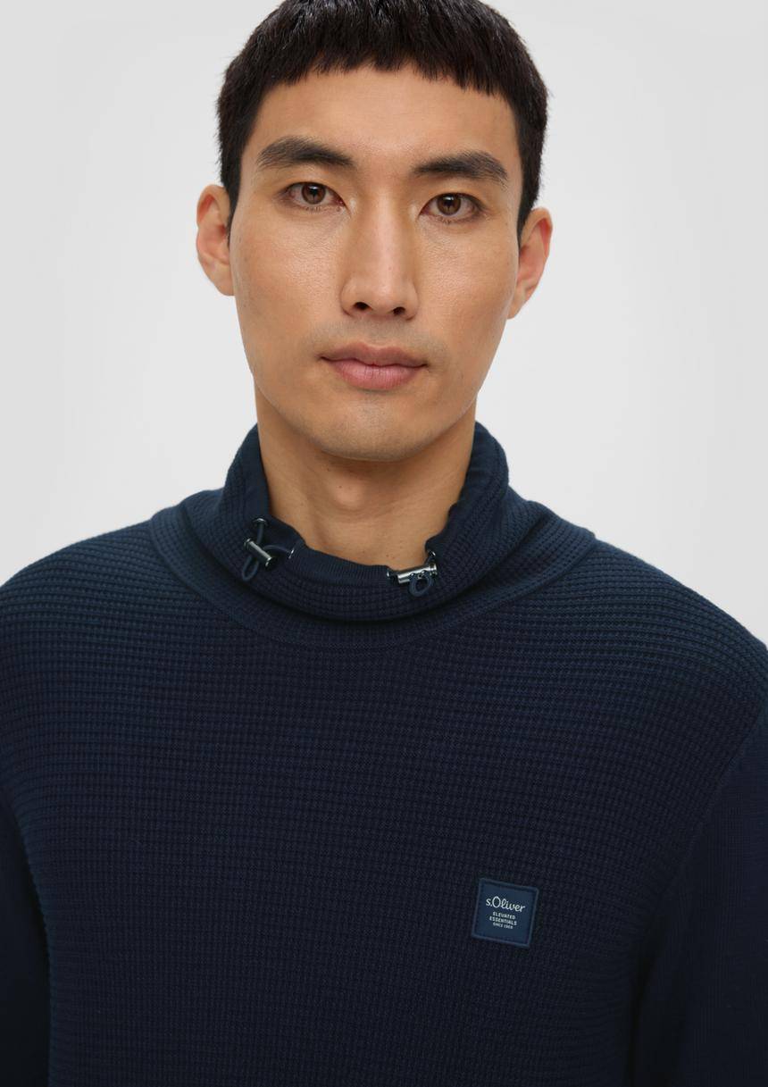 S.Oliver Strickpullover Mit Jersey-Ärmeln