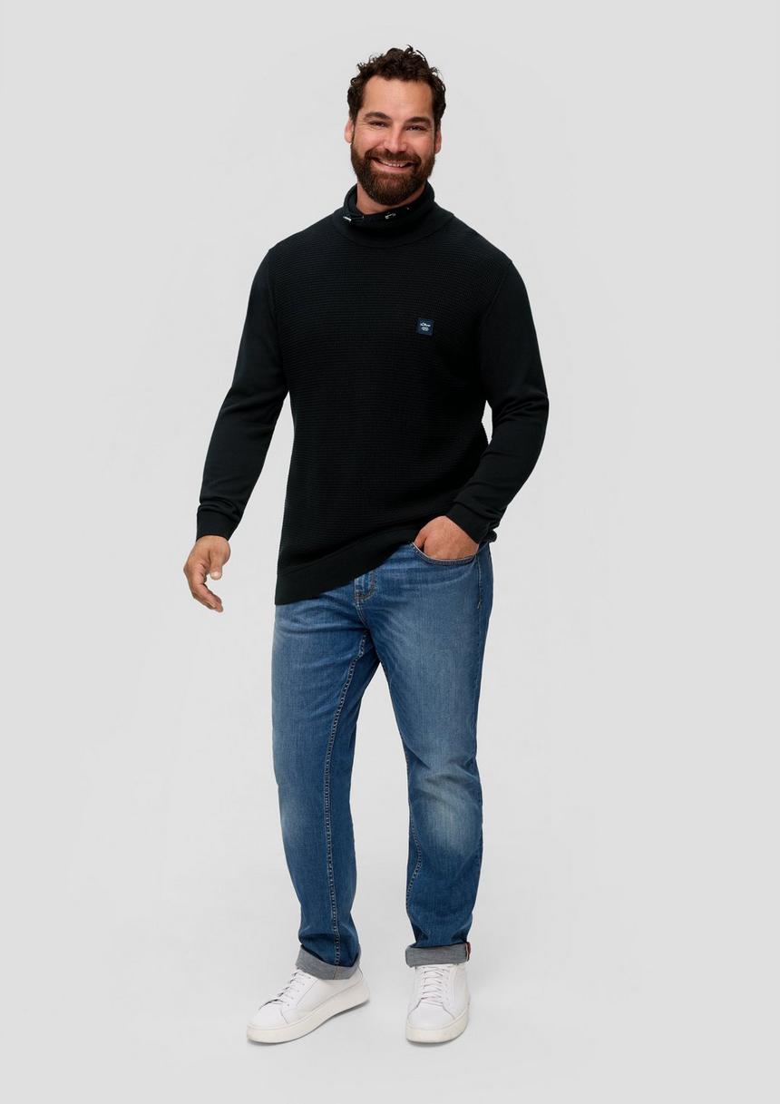 S.Oliver Strickpullover Mit Jersey-Ärmeln