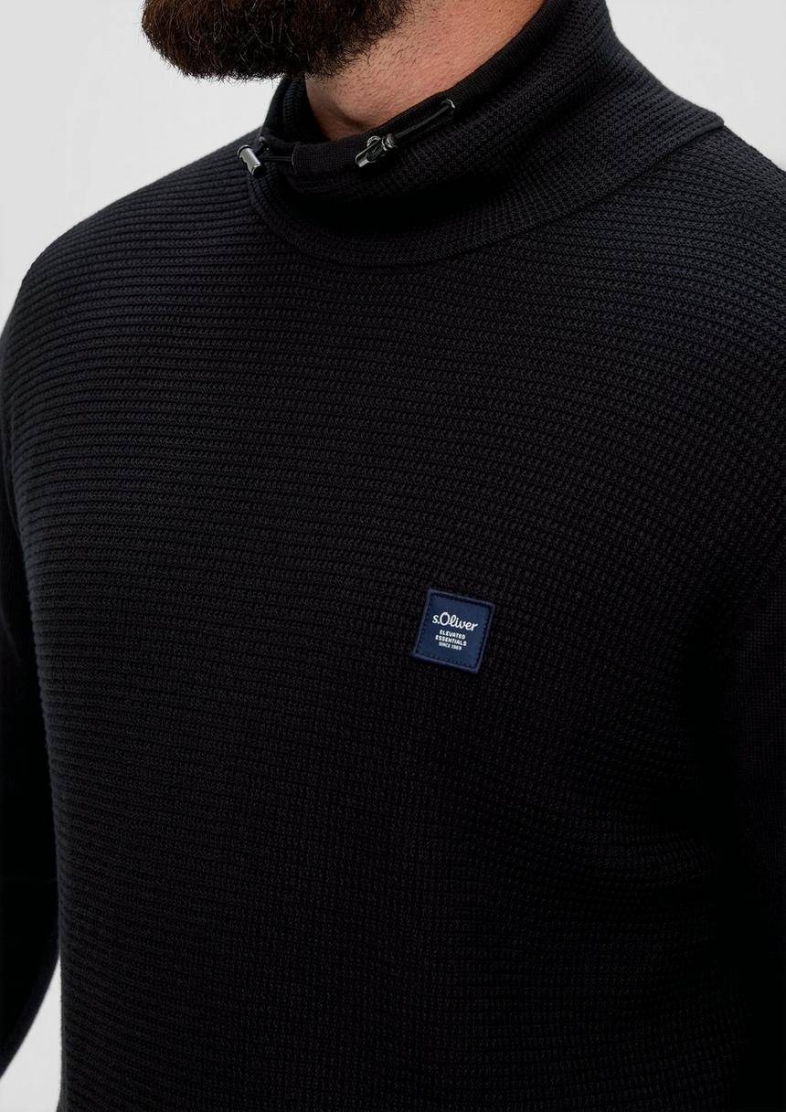 S.Oliver Strickpullover Mit Jersey-Ärmeln