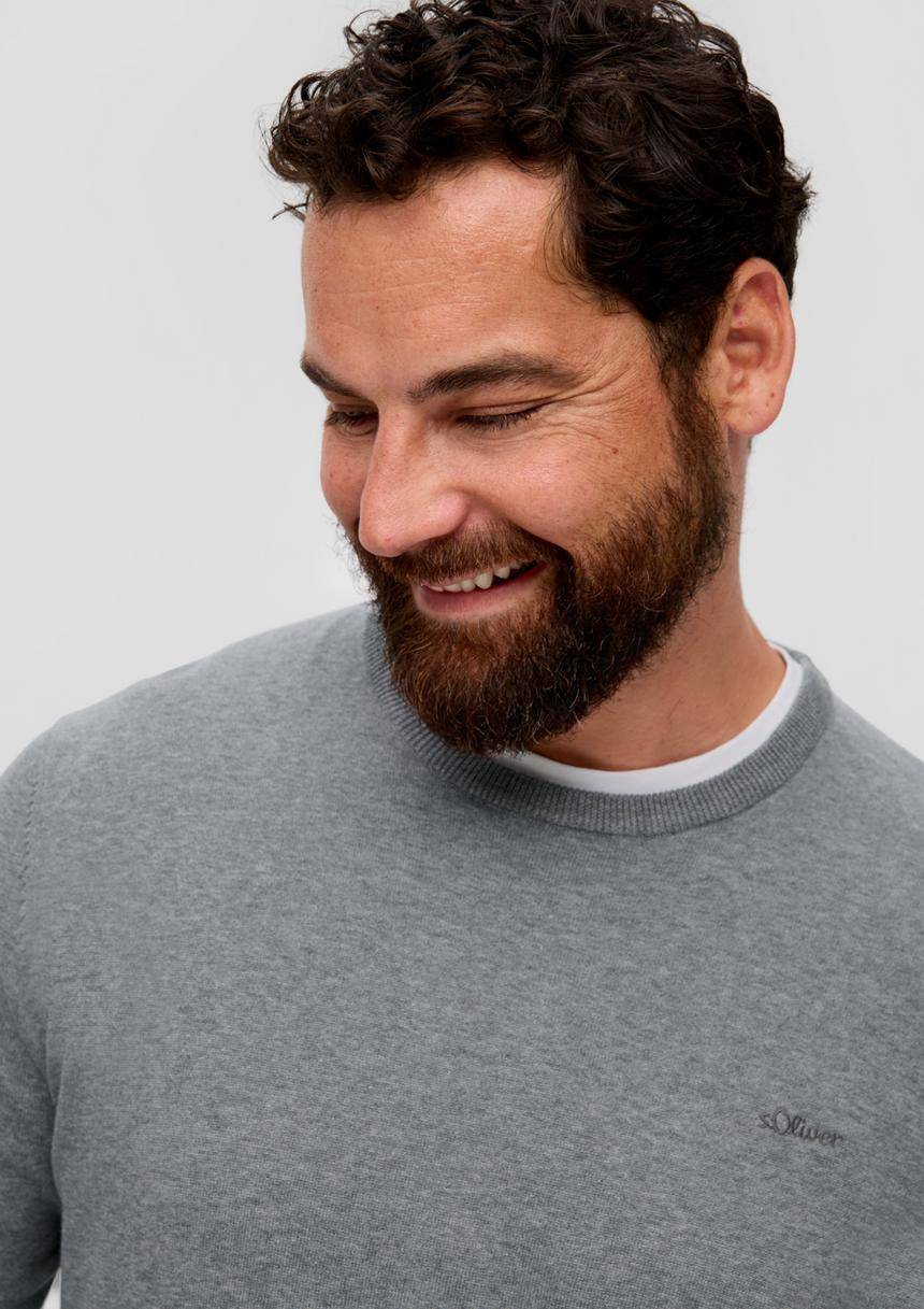 S.Oliver Strickpullover Mit Logo-Stickerei