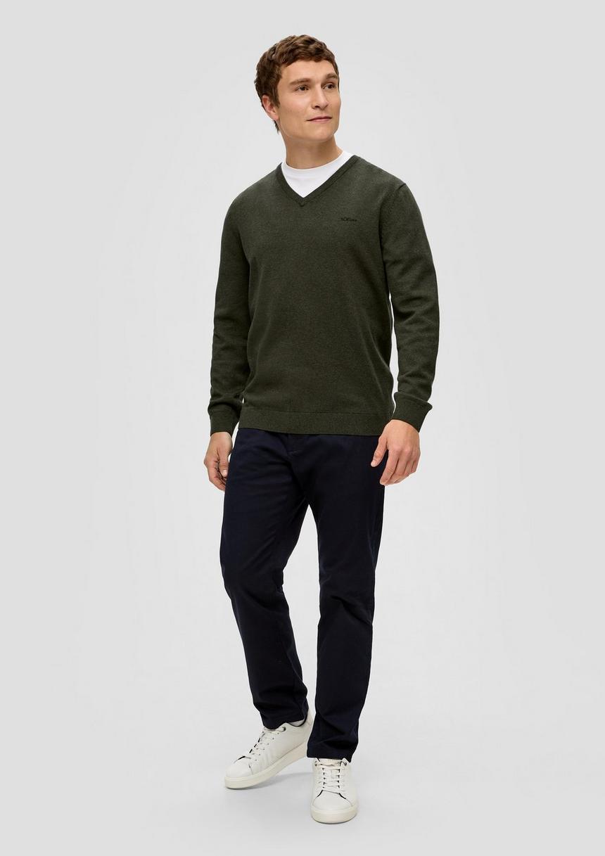 S.Oliver Strickpullover Mit Logo-Stickerei