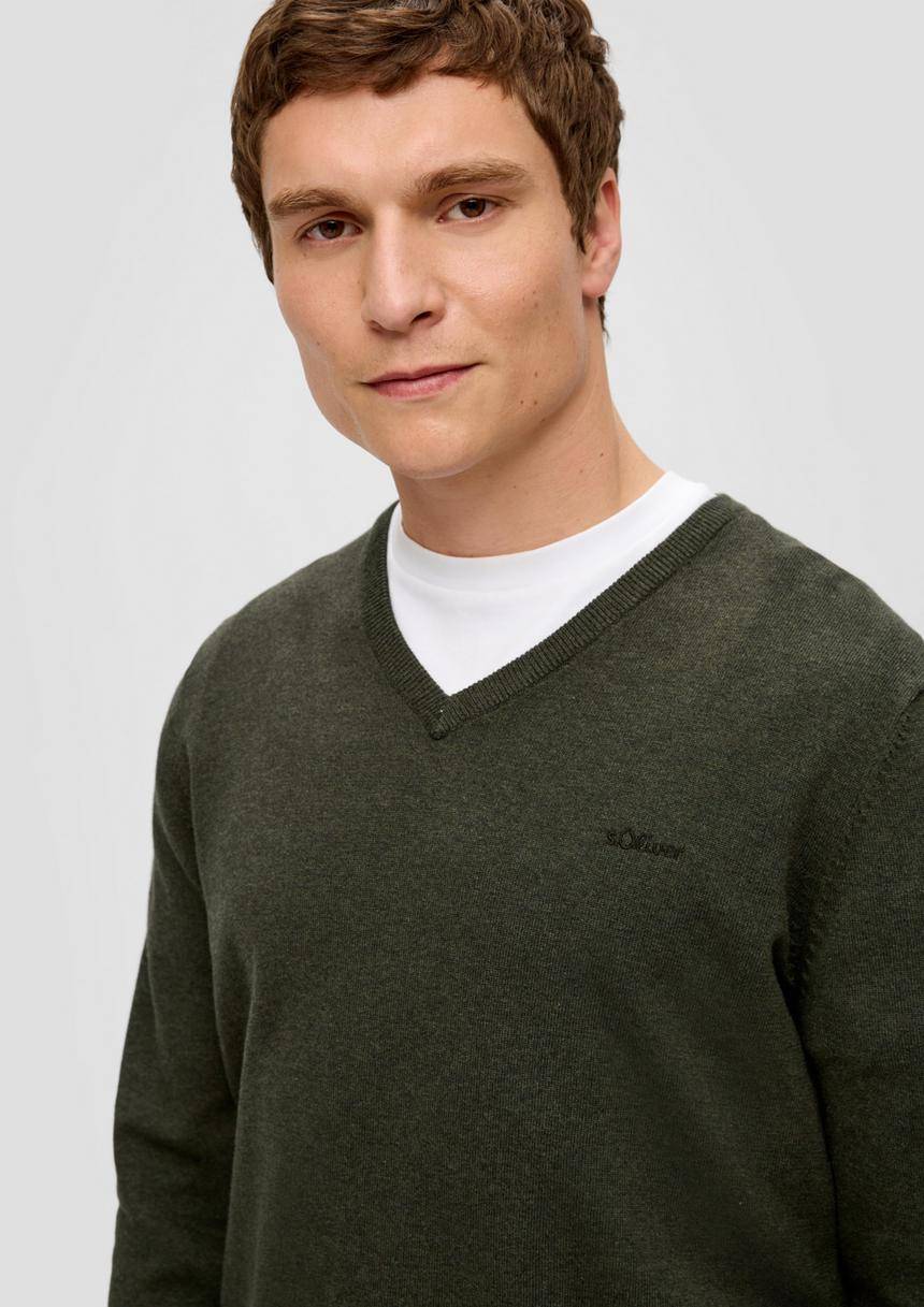 S.Oliver Strickpullover Mit Logo-Stickerei