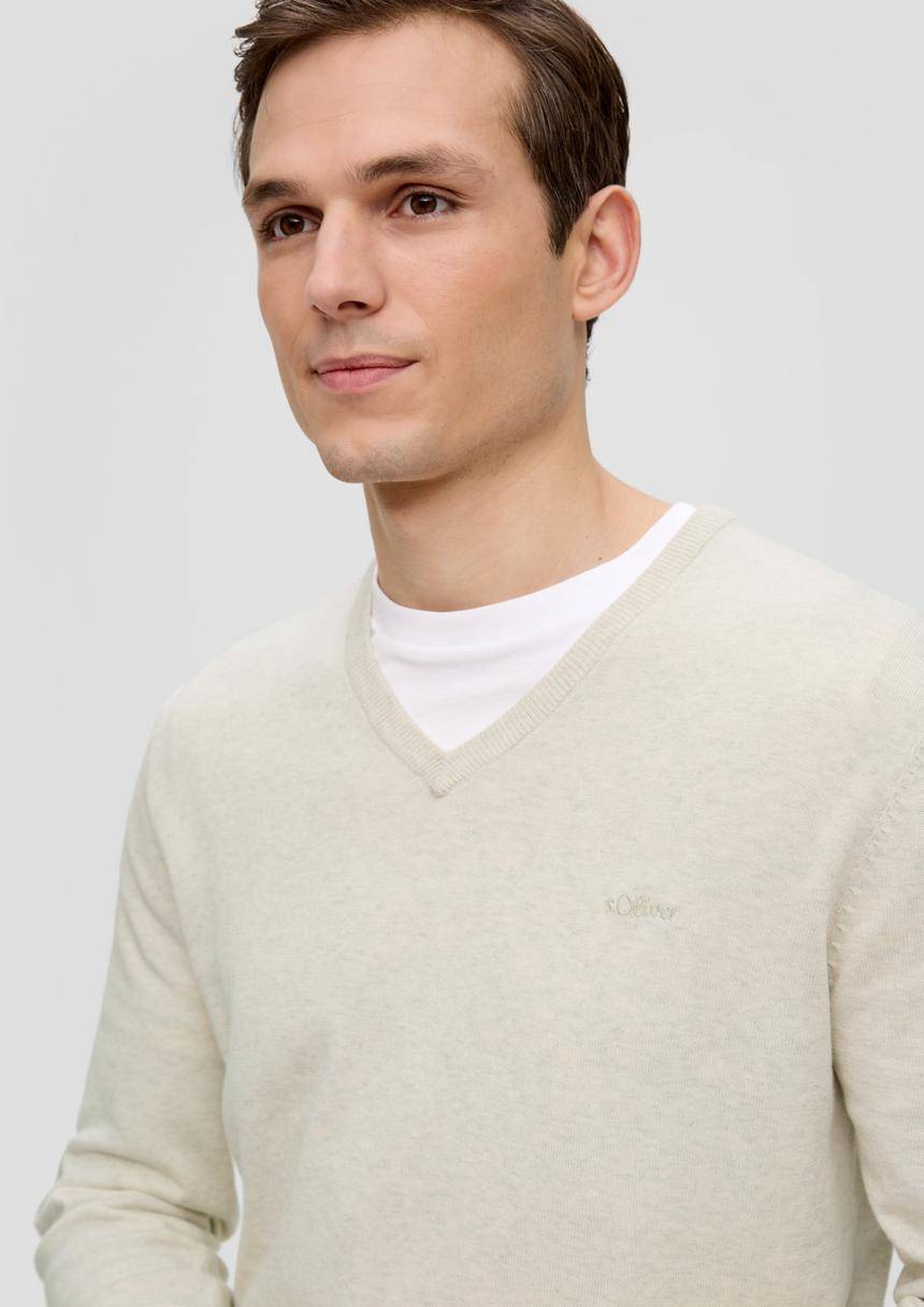 S.Oliver Strickpullover Mit Logo-Stickerei