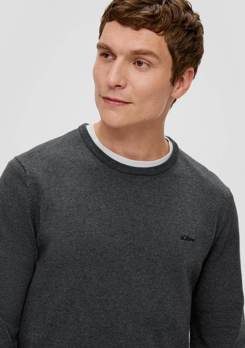 S.Oliver Strickpullover Mit Logo-Stickerei