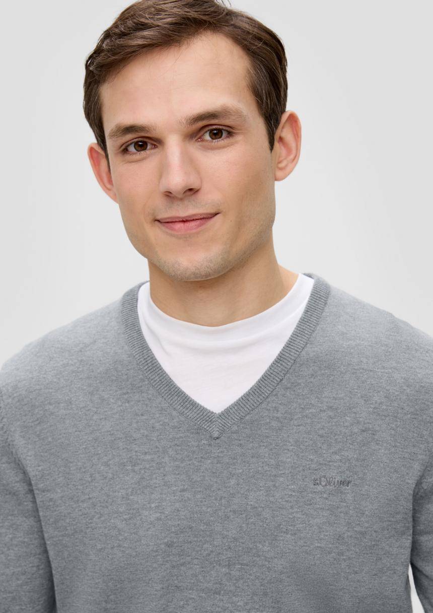 S.Oliver Strickpullover Mit Logo-Stickerei