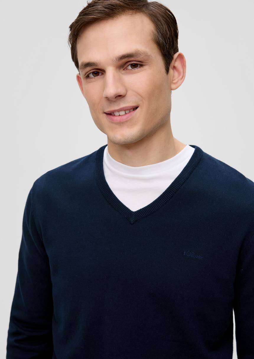 S.Oliver Strickpullover Mit Logo-Stickerei