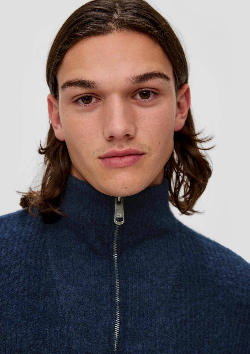 S.Oliver Strickpullover Mit Reißverschluss