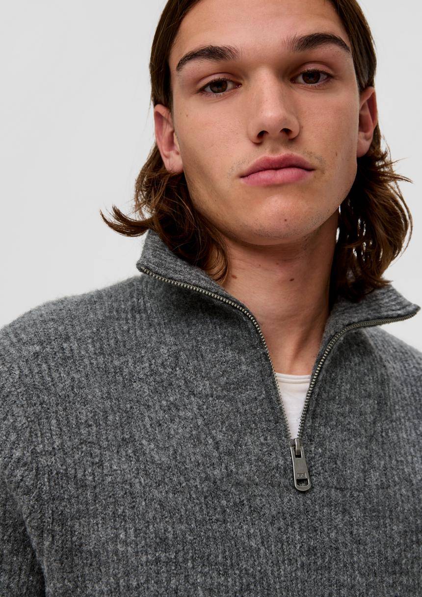 S.Oliver Strickpullover Mit Reißverschluss