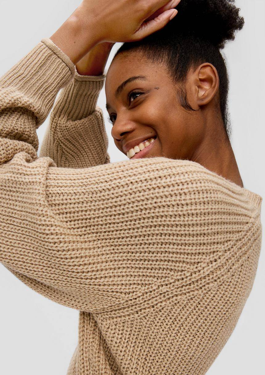 S.Oliver Strickpullover Mit Ripp-Elementen