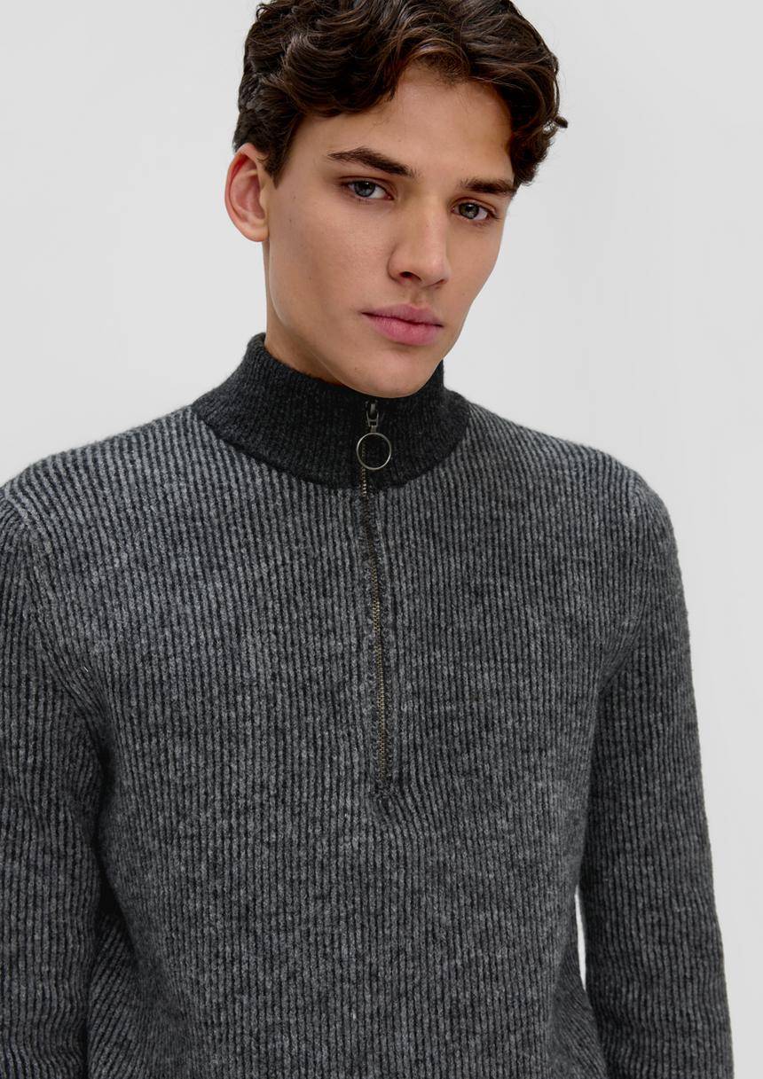 S.Oliver Strickpullover Mit Rippstruktur