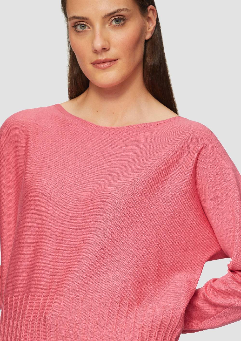 S.Oliver Strickpullover Mit Strukturmuster Am Saum