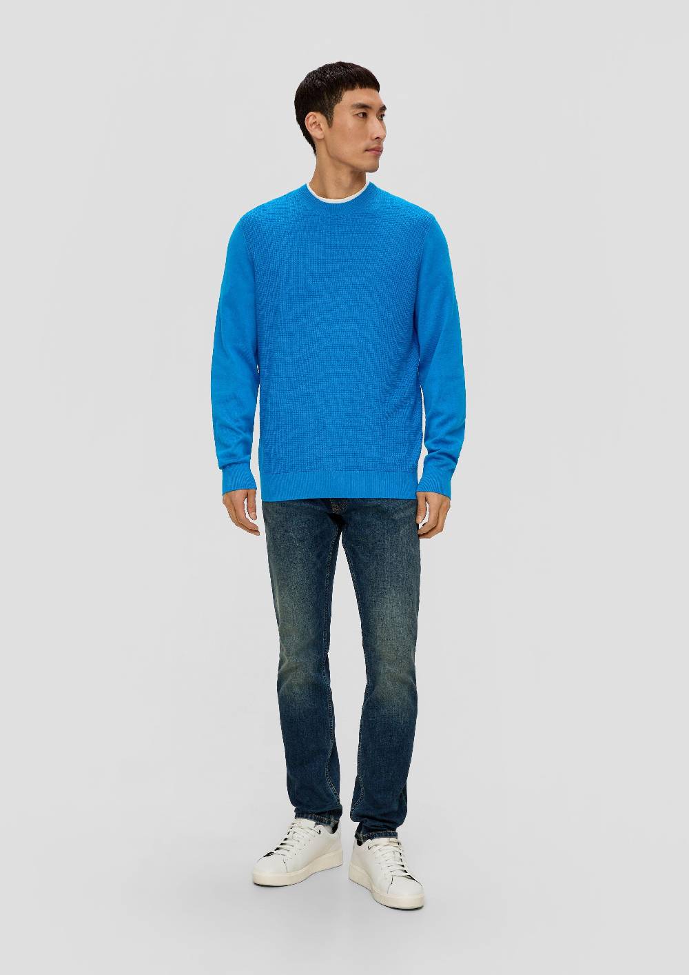 S.Oliver Strickpullover Mit Waffelpiqué-Muster