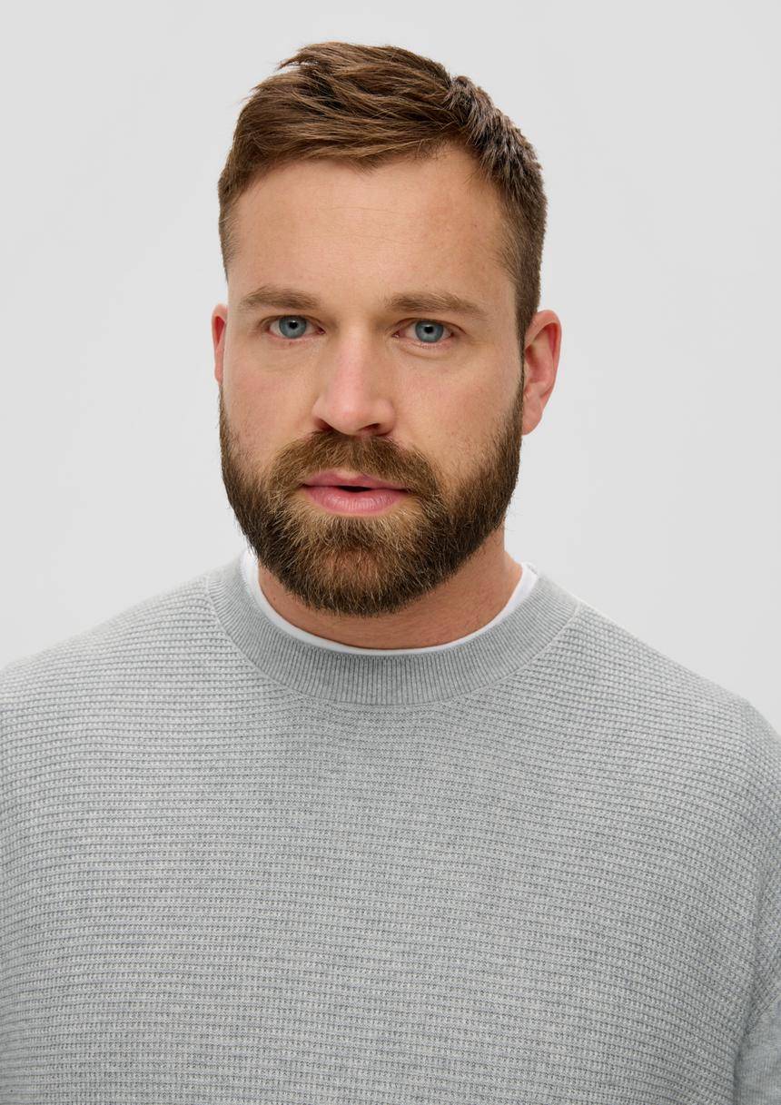 S.Oliver Strickpullover Mit Waffelpiqué-Muster