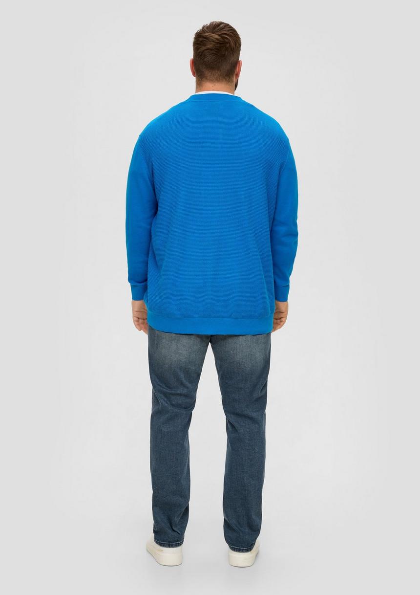S.Oliver Strickpullover Mit Waffelpiqué-Muster