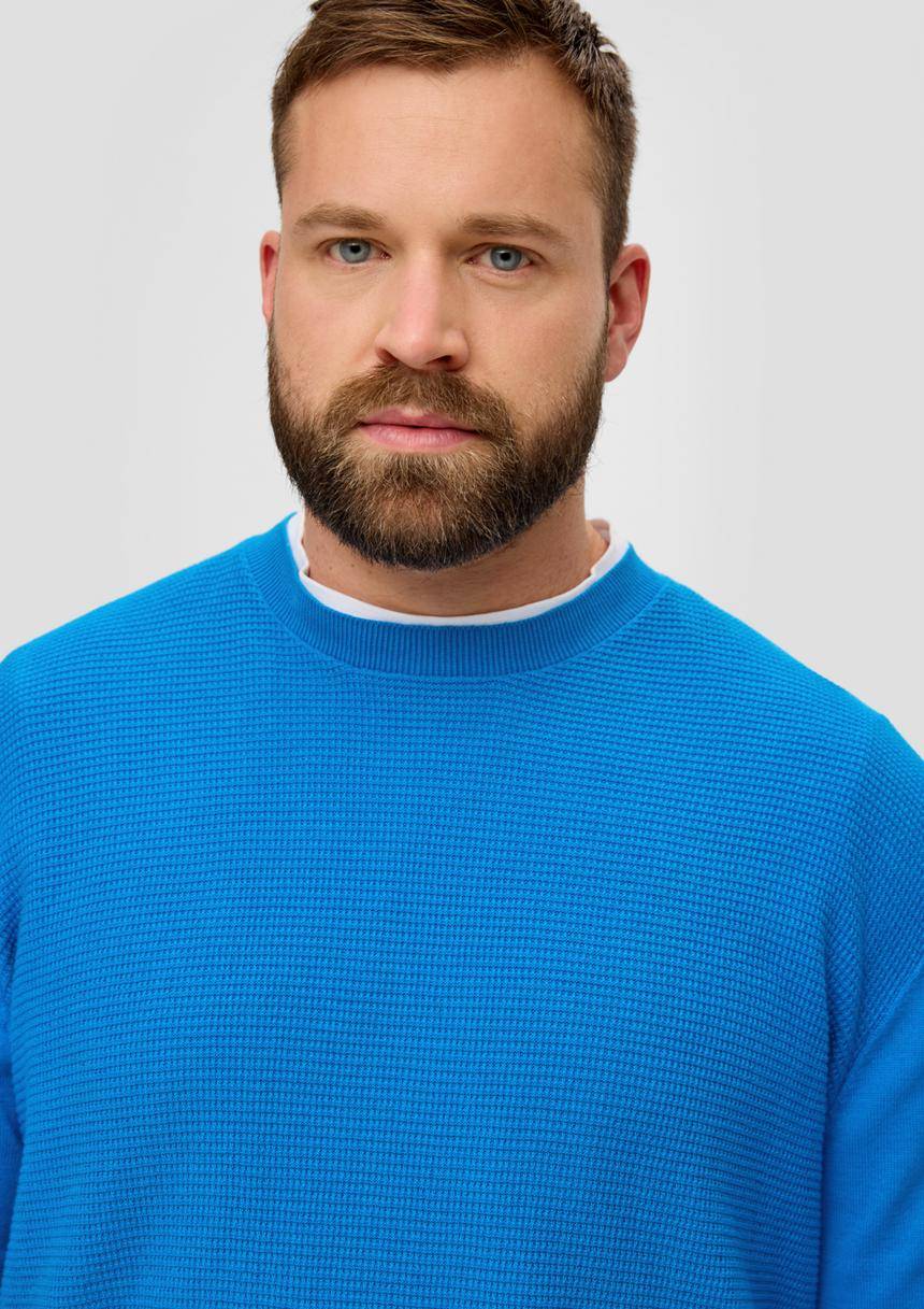S.Oliver Strickpullover Mit Waffelpiqué-Muster