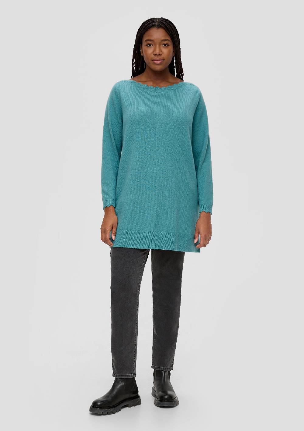 S.Oliver Strickpullover Mit Wellen-Ausschnitt