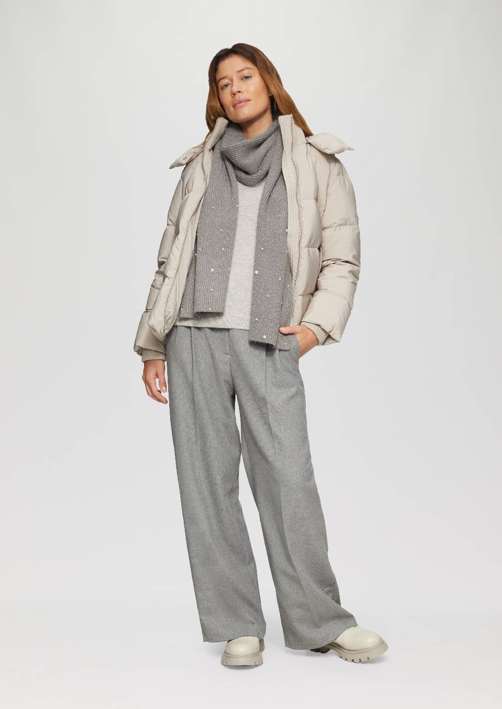 S.Oliver Strickschal Mit Schmuckperlen