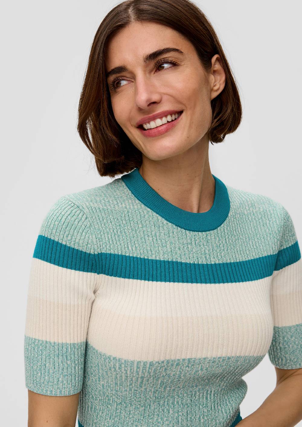 S.Oliver Strickshirt Mit Rippstruktur