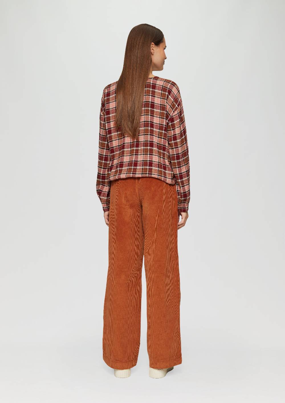 S.Oliver Strukturierte Karo-Bluse Aus Viskosemix