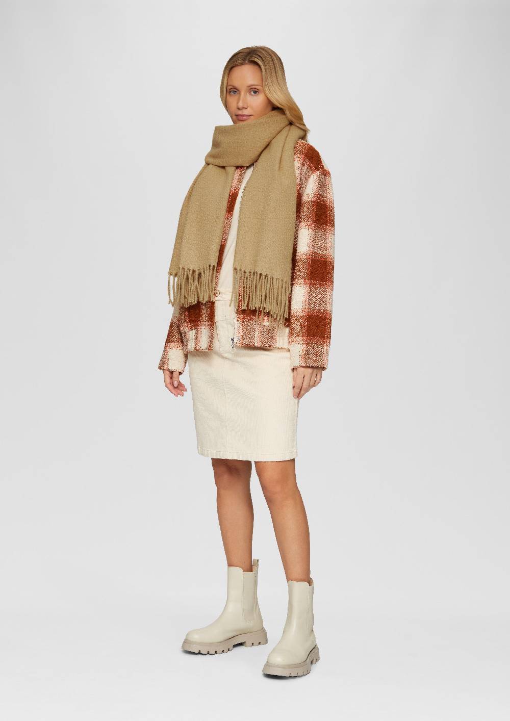 S.Oliver Strukturierter Schal Mit Fransen