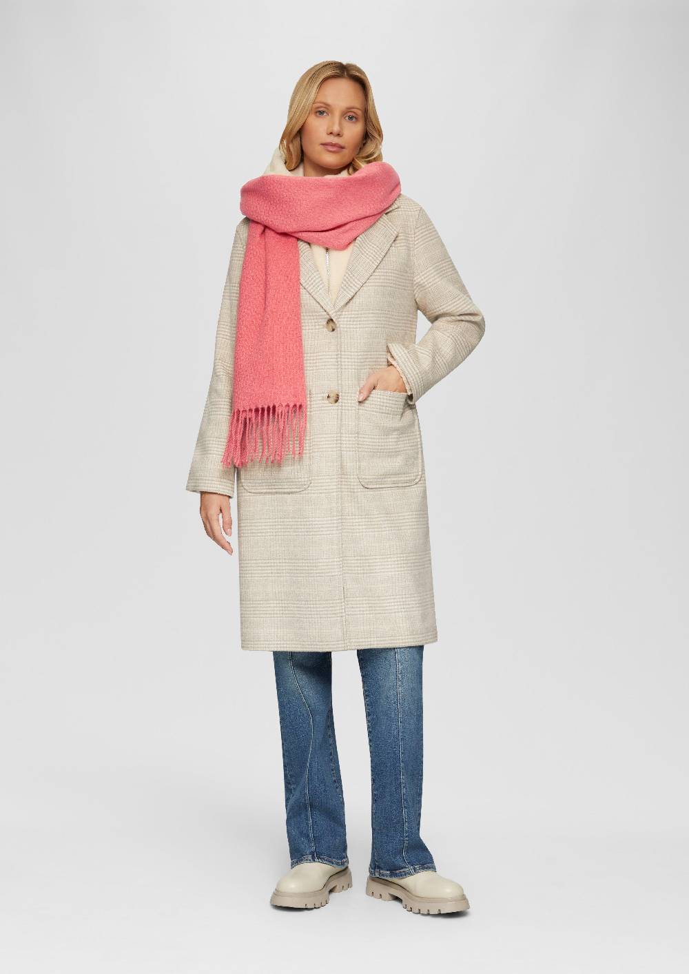 S.Oliver Strukturierter Schal Mit Fransen