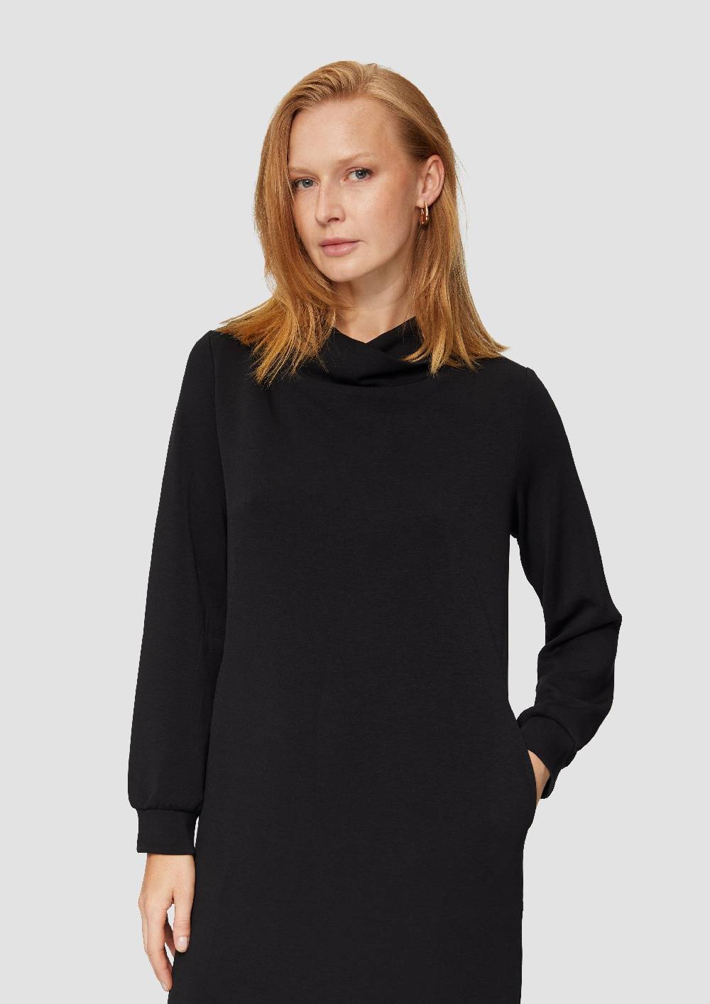 S.Oliver Sweat-Kleid Mit Gelegtem Kragen