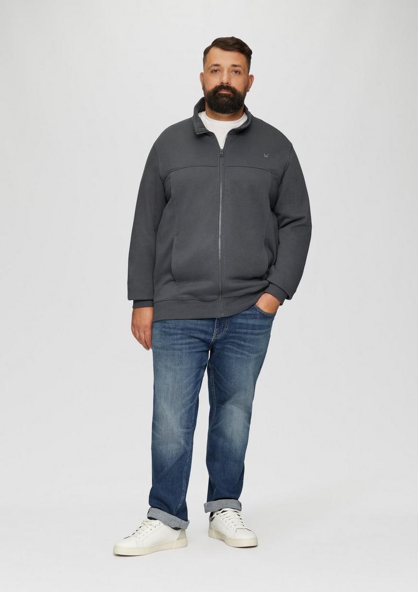 S.Oliver Sweatjacke Mit Stehkragen Und Logo-Detail