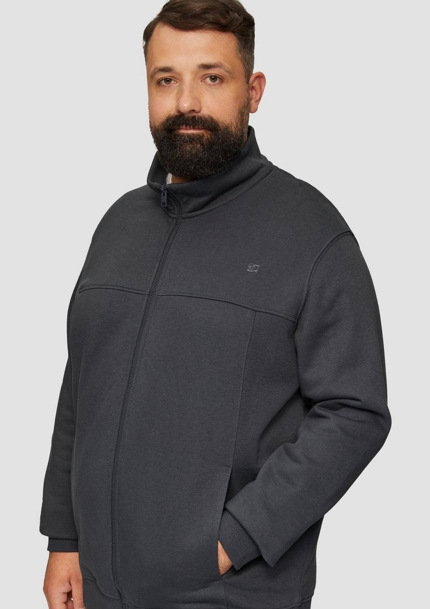 S.Oliver Sweatjacke Mit Stehkragen Und Logo-Detail