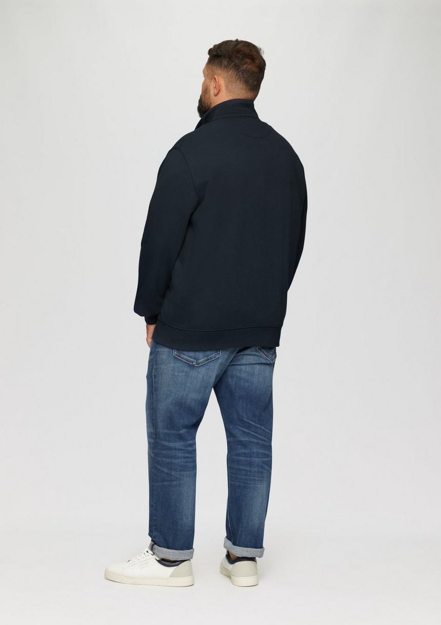 S.Oliver Sweatjacke Mit Stehkragen Und Logo-Detail