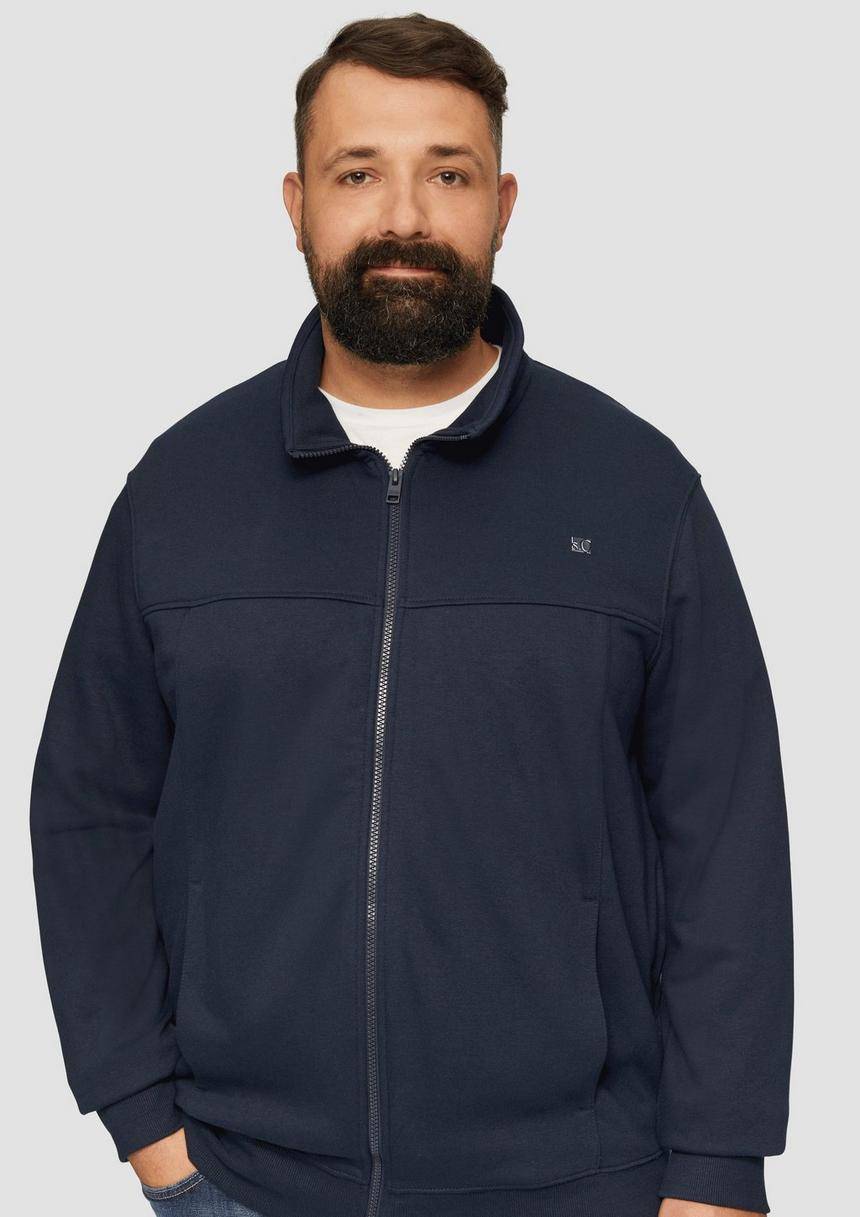 S.Oliver Sweatjacke Mit Stehkragen Und Logo-Detail