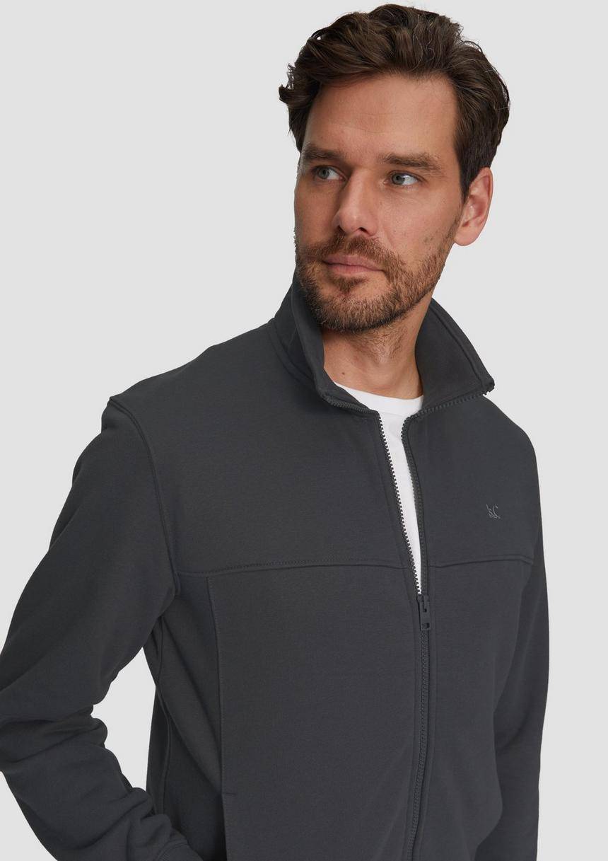 S.Oliver Sweatjacke Mit Stehkragen Und Logo-Detail