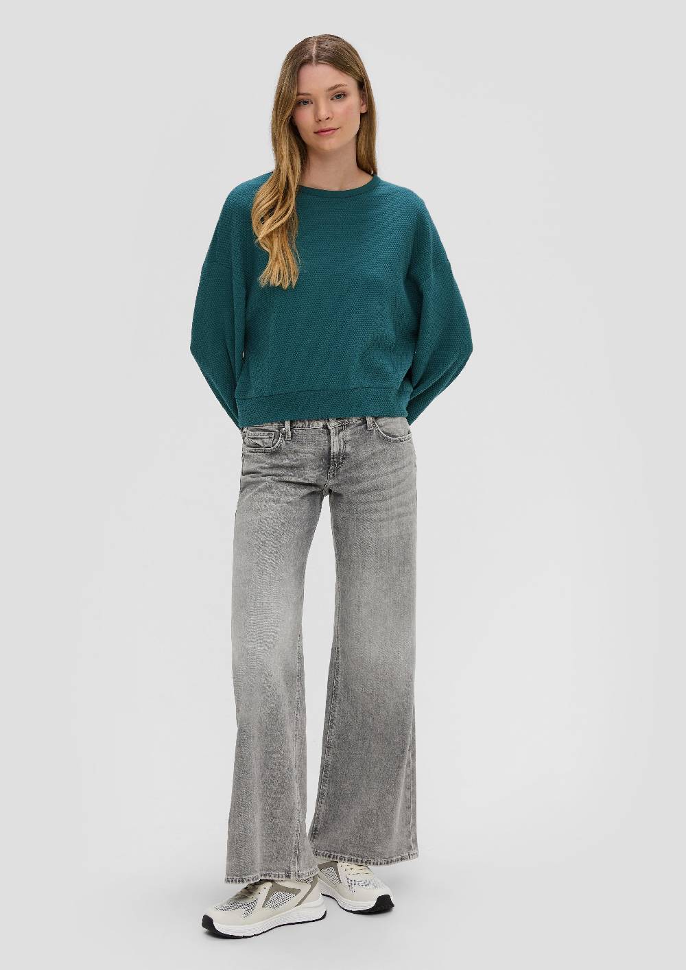 S.Oliver Sweatshirt Im Boxy Cut Mit Piquéstruktur