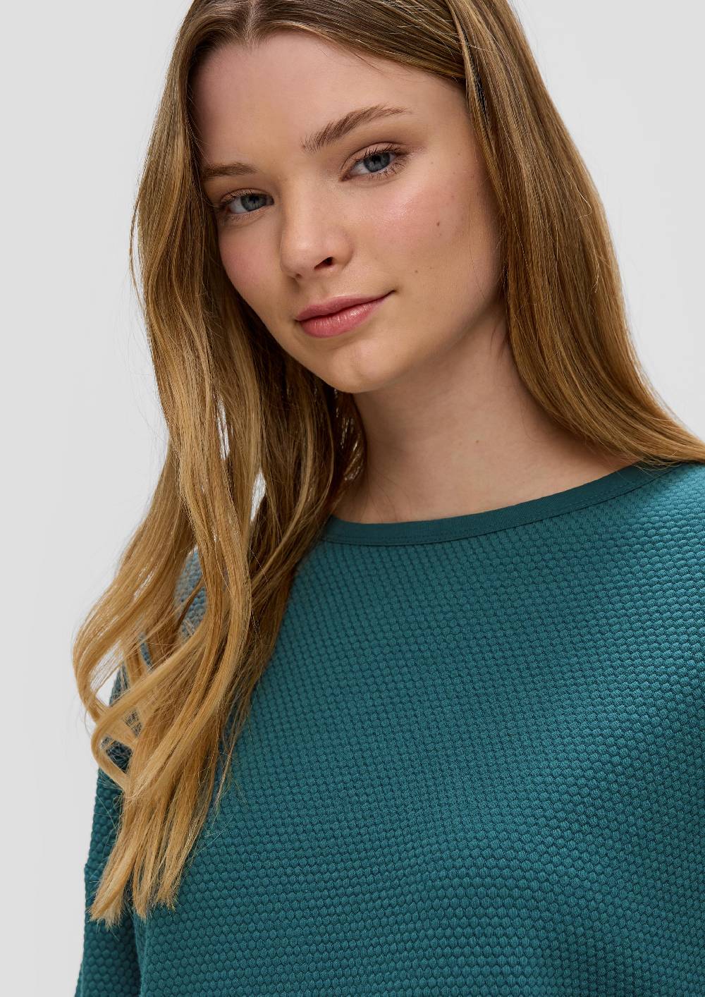 S.Oliver Sweatshirt Im Boxy Cut Mit Piquéstruktur