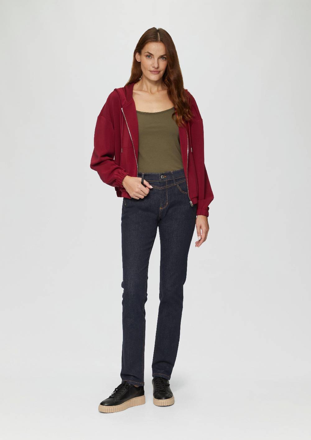 S.Oliver Sweatshirt-Jacke Aus Scuba Im Relaxed Fit