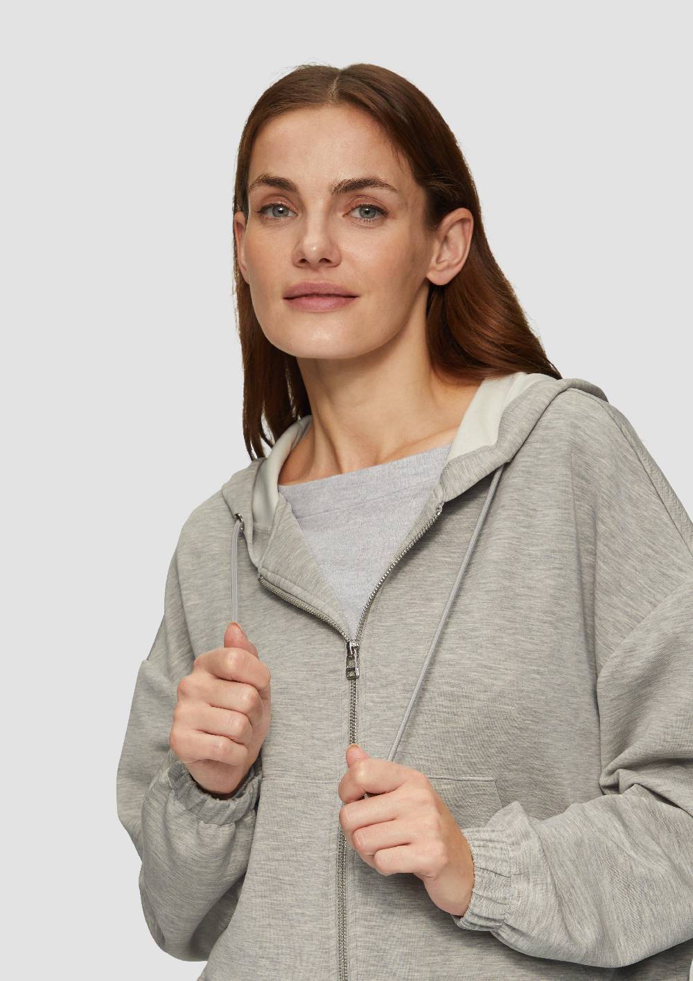 S.Oliver Sweatshirt-Jacke Aus Scuba Im Relaxed Fit