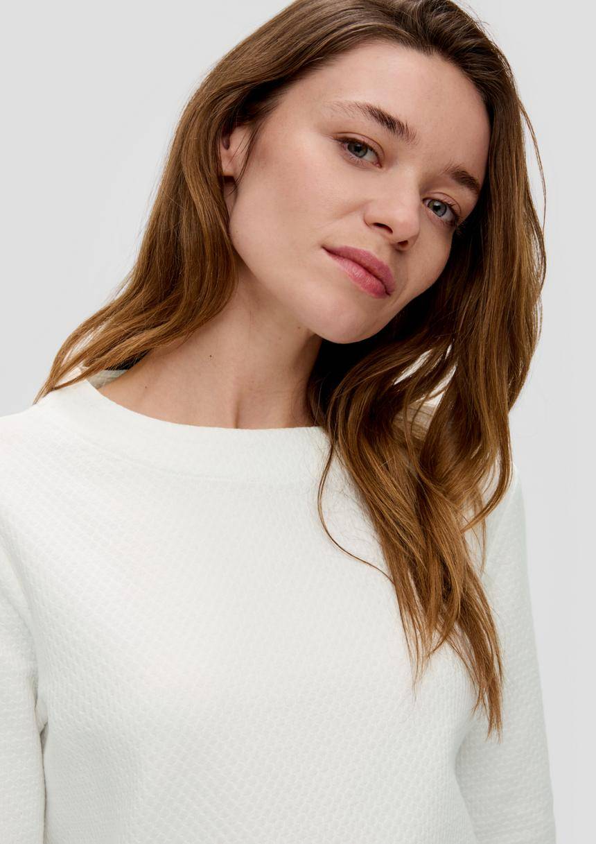 S.Oliver Sweatshirt Mit Dobby-Struktur