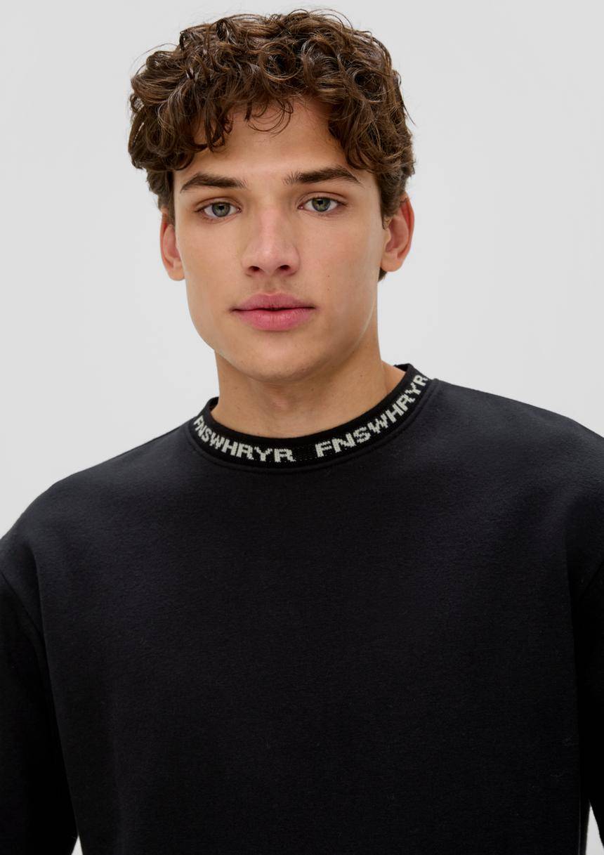 S.Oliver Sweatshirt Mit Jacquard-Blende