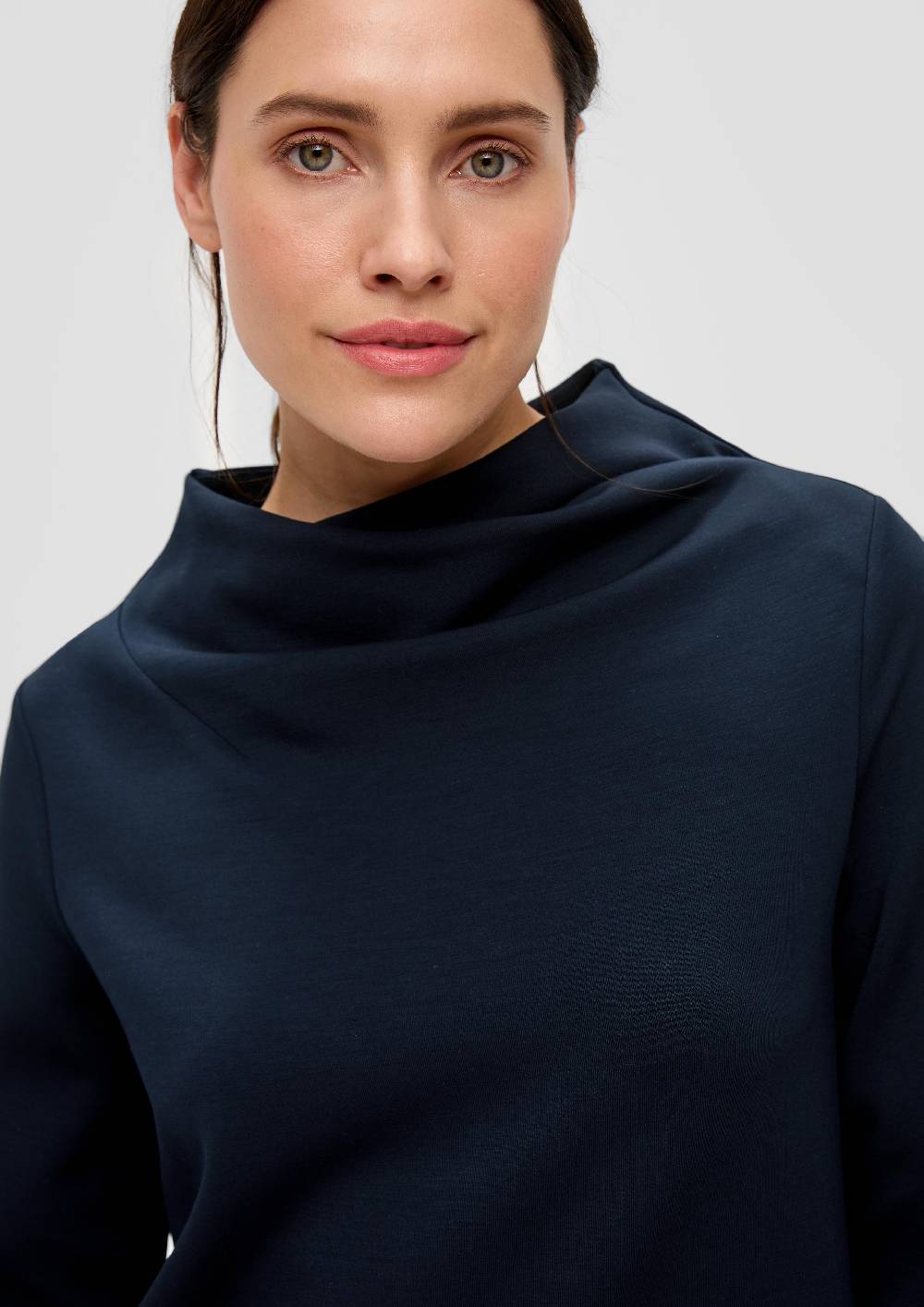 S.Oliver Sweatshirt Mit Wasserfall-Kragen
