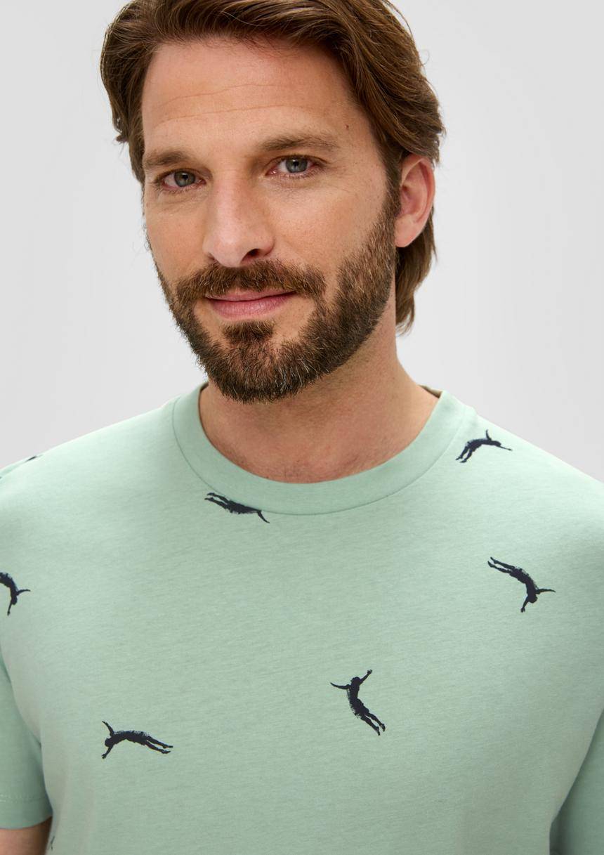 S.Oliver T-Shirt Aus Baumwolle Mit All-over-Print