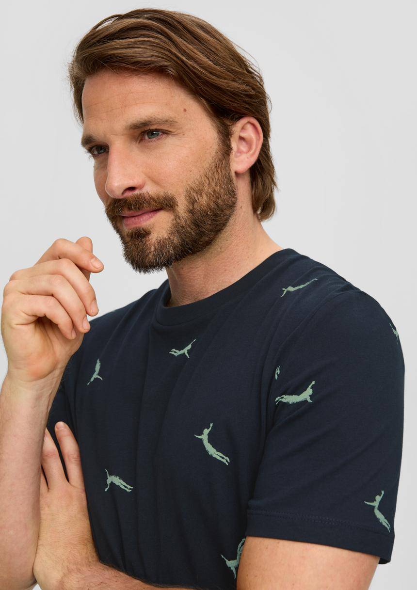 S.Oliver T-Shirt Aus Baumwolle Mit All-over-Print