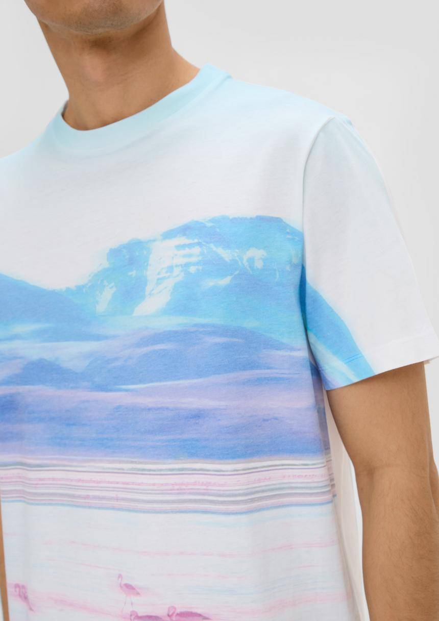 S.Oliver T-Shirt Aus Baumwollmix Mit Fotoprint