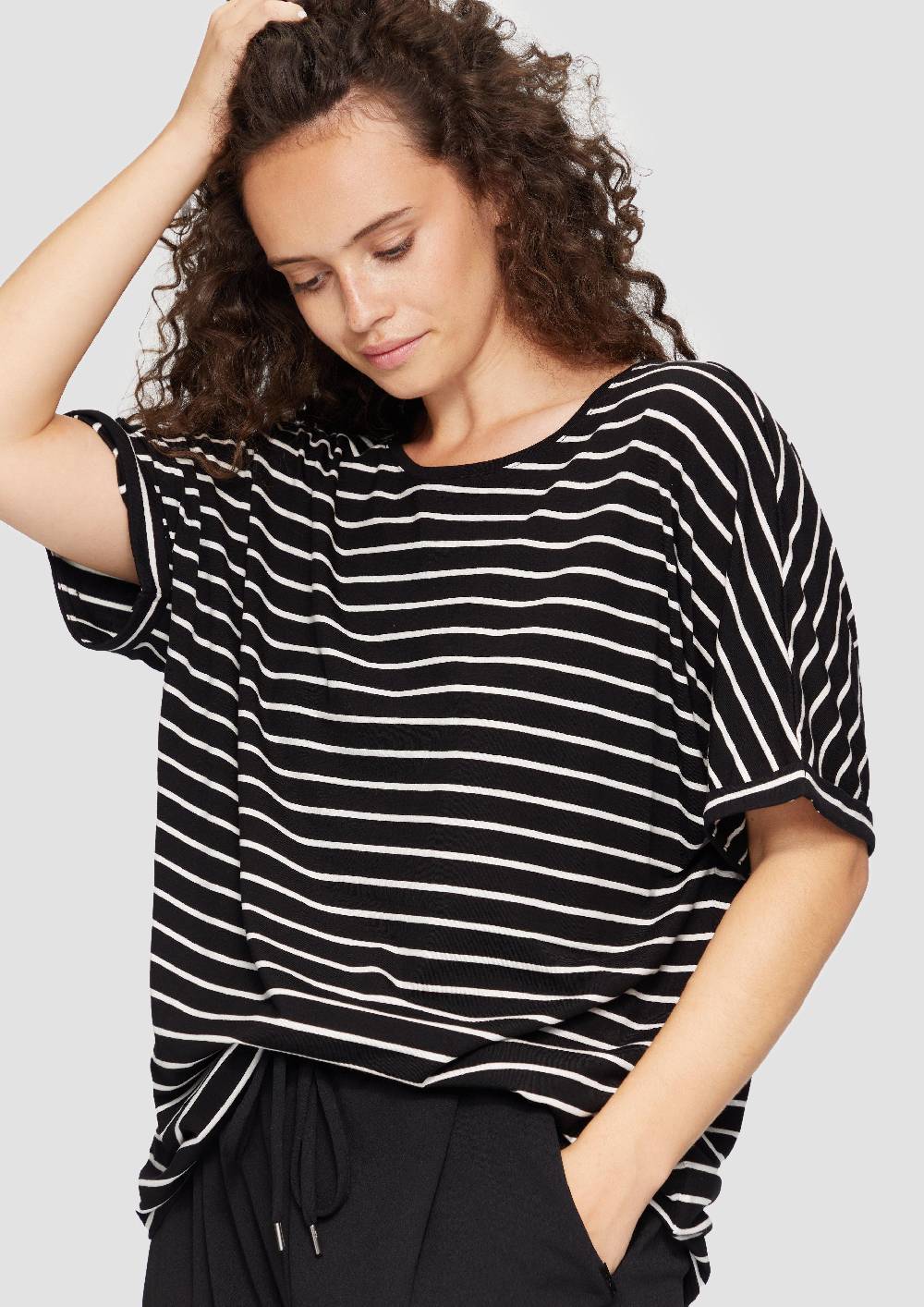 S.Oliver T-Shirt Aus Lyocellmix Mit Ringelmuster