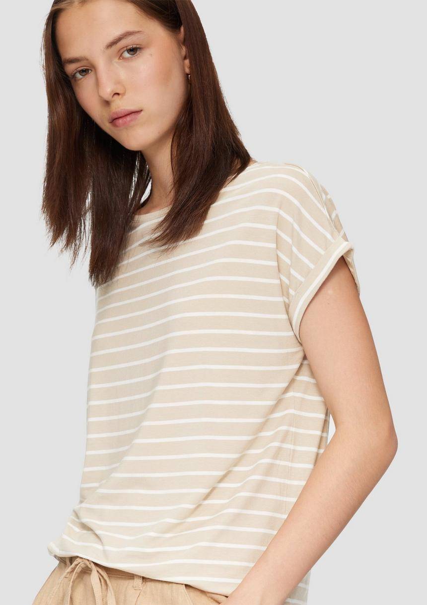 S.Oliver T-Shirt Aus Lyocellmix Mit Ringelmuster