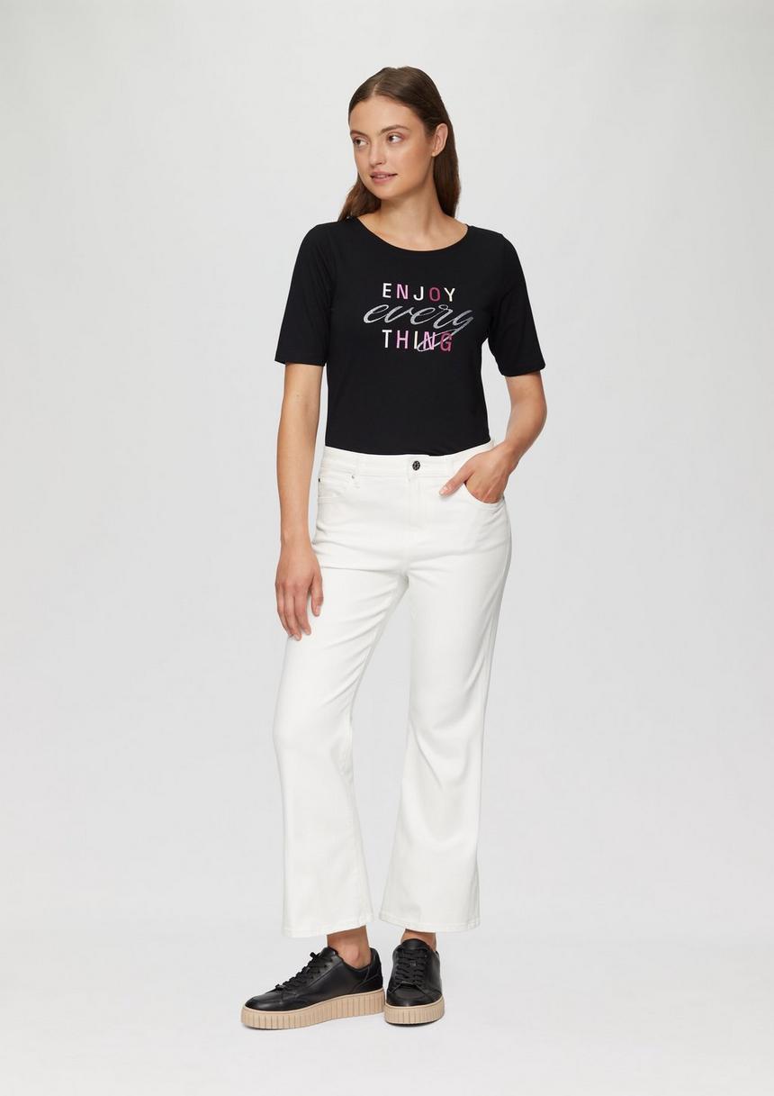 S.Oliver T-Shirt Im Slim Fit Mit Glitzer-Print