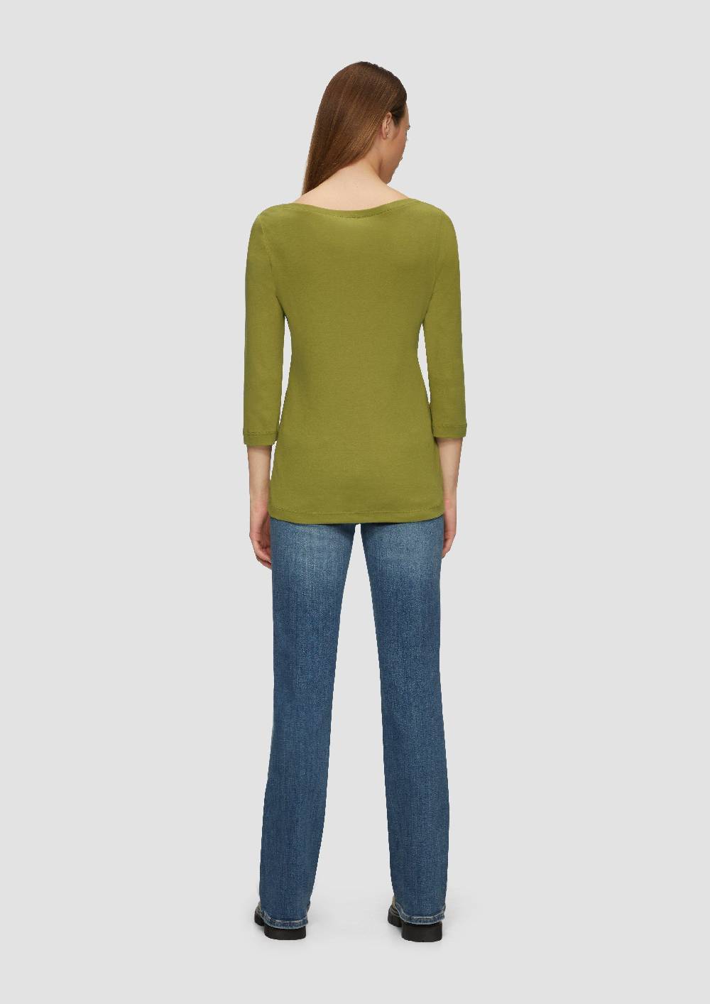 S.Oliver T-Shirt Mit 3/4-Arm Und U-Boot Ausschnitt