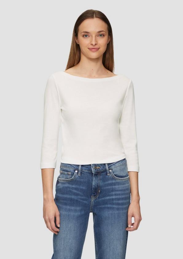 S.Oliver T-Shirt mit 3/4-Arm und U-Boot Ausschnitt