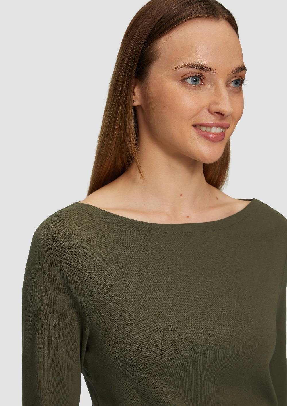 S.Oliver T-Shirt Mit 3/4-Arm Und U-Boot Ausschnitt
