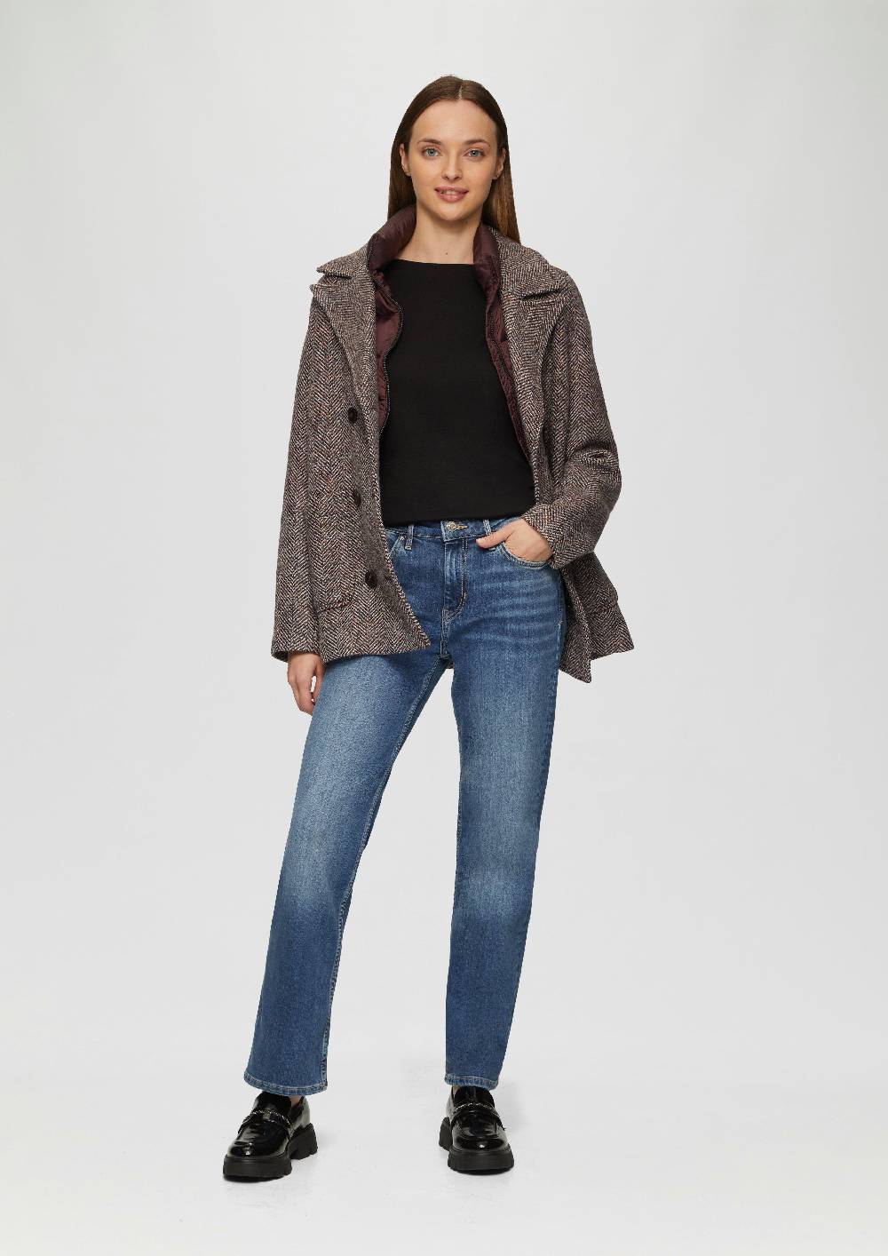 S.Oliver T-Shirt Mit 3/4-Arm Und U-Boot Ausschnitt