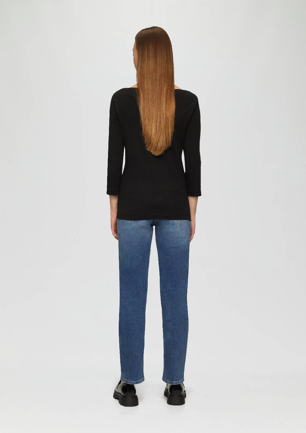 S.Oliver T-Shirt Mit 3/4-Arm Und U-Boot Ausschnitt